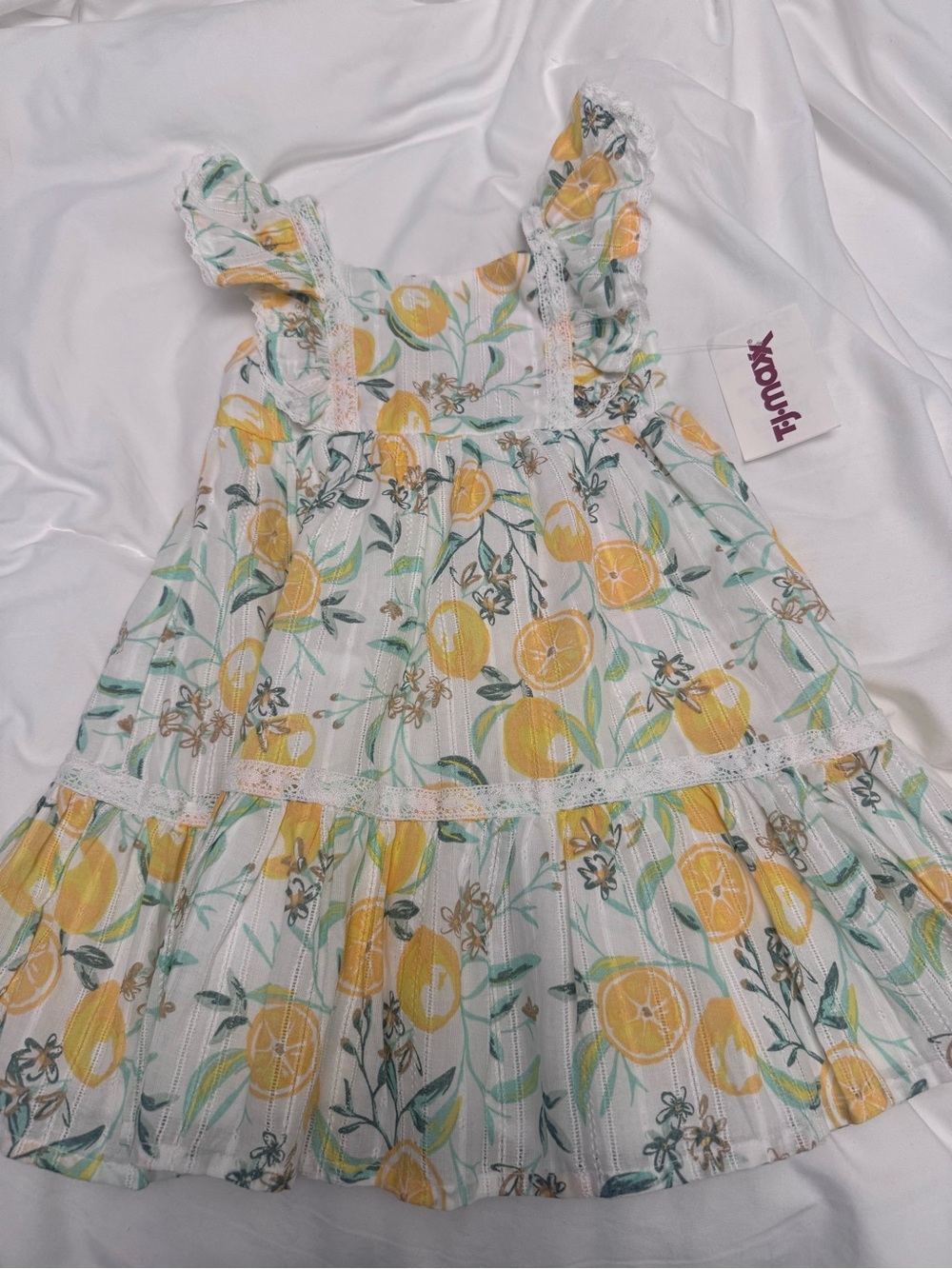 Tommy Bahama Yellow Lemon Print Ruffle Sundress
